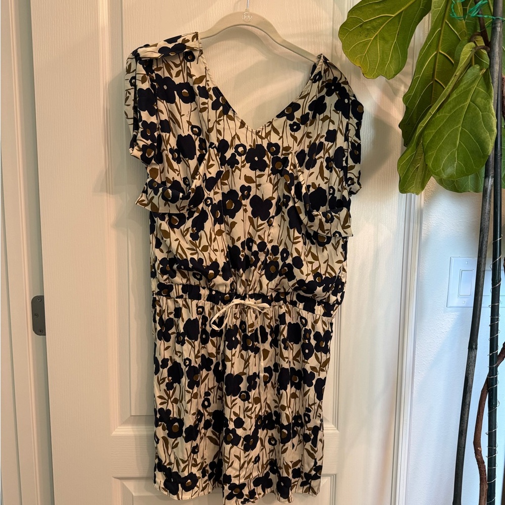 Floral Navy and White Dress